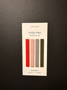 Cloth & Paper Page Pins - Red, Pink, Gray, Olive